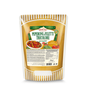 FILETS DE POIVRONS ROTIS TRICOLORE DEMETRA (Poche 700G) DEMETRA